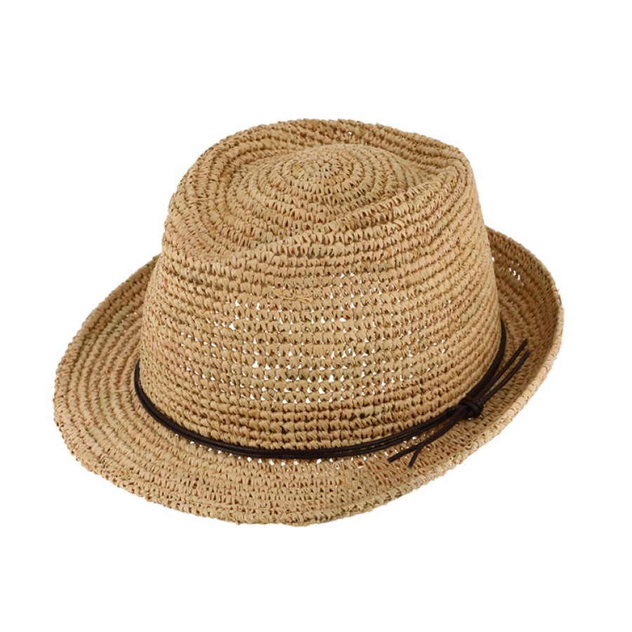 Hute Hut-Breiter | Crochet Trilby Raffiastroh Lederoptik-Band Von Hut Breiter