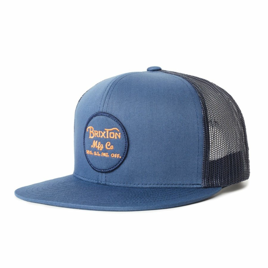 Mutzen Brixton | Brixton Baseball Cap Trucker Cap Wheeler Blau Gemustert