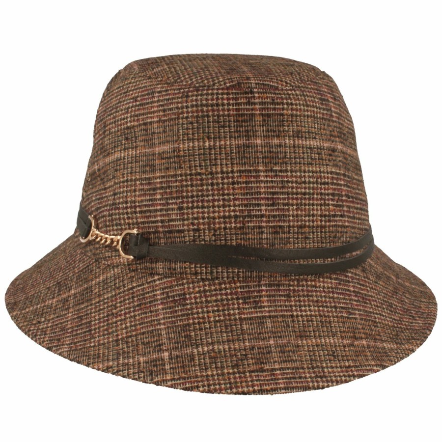 Hute Mayser | Mayser Karierter Glencheck Bucket Hat Edda Dunkelbraun