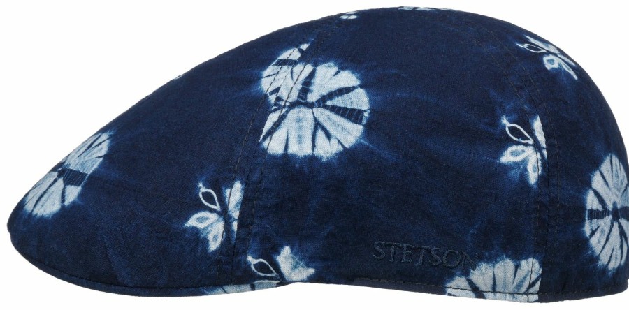 Mutzen Stetson | Stetson Duck Flatcap Texas Aus Baumwolle Mit Batikprint Blau Gemustert