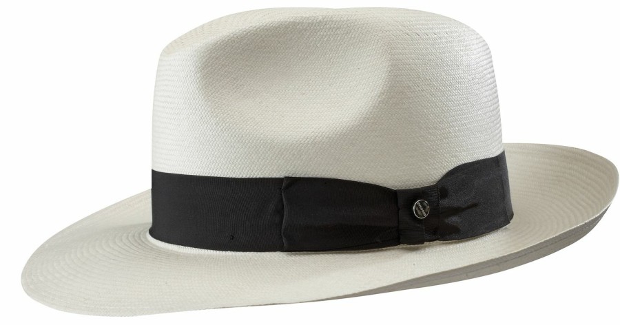 Hute Stetson | Stetson Fedora Panamahut Sehr Feine Flechtung Uv-Schutz 40+ Braun Gemustert