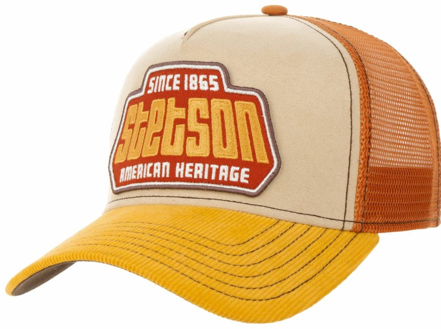 Mutzen Stetson | Stetson Trucker Cap Brickstone Gelb Gemustert