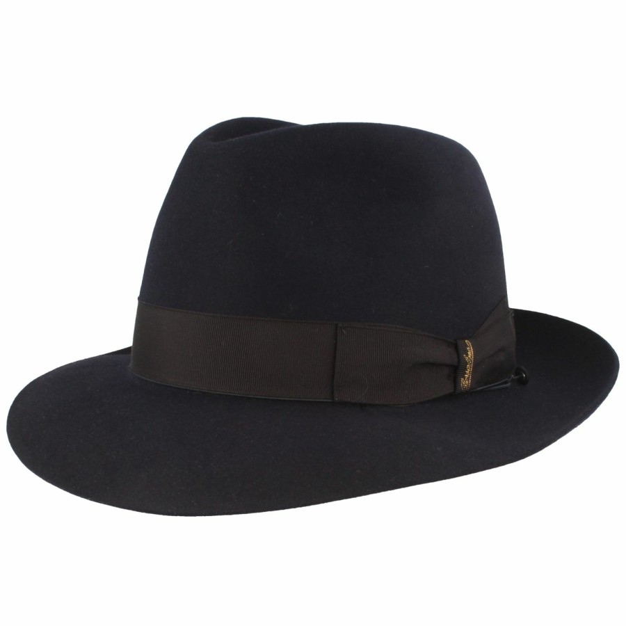 Xxl Borsalino | Borsalino Edler Fedora Haarfilzhut Mit Mittelbreiter Krempe