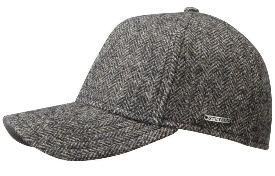 Xxl Stetson | Stetson Winter Baseball Cap Mit Fischgrat-Muster Aus Wolle