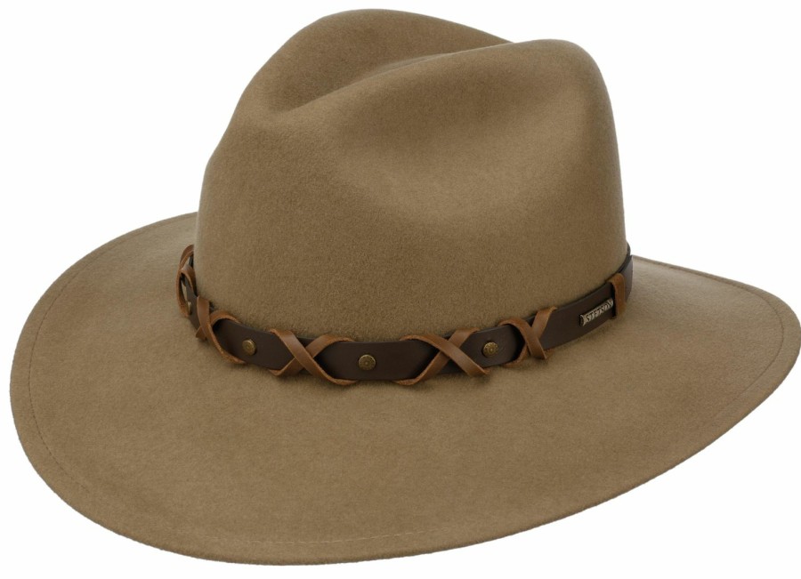 Hute Stetson | Stetson Wasserabweisender Vitafelt Western Made In Usa Braun Gemustert