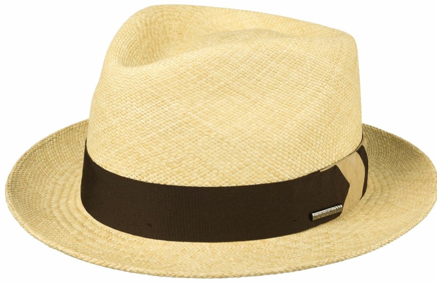 Hute Stetson | Stetson Snapbrim Player Panama Strohhut Mittelbeige