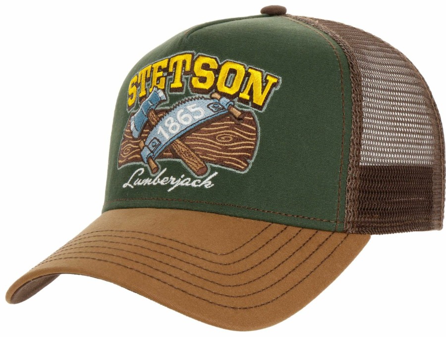 Mutzen Stetson | Stetson Trucker Baseball-Cap Lumberjack Mit Netzeinsatz Braun Gemustert