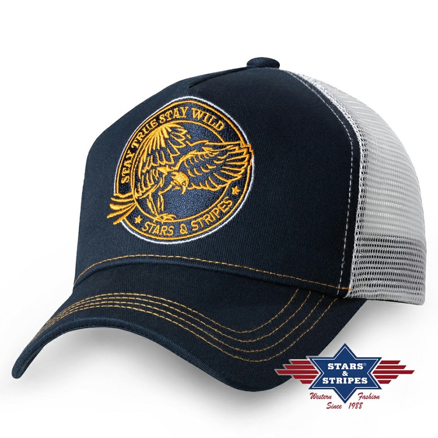 Mutzen Stars and Stripes | Stars & Stripes Trucker Cap Stay Wild Blau Gemustert