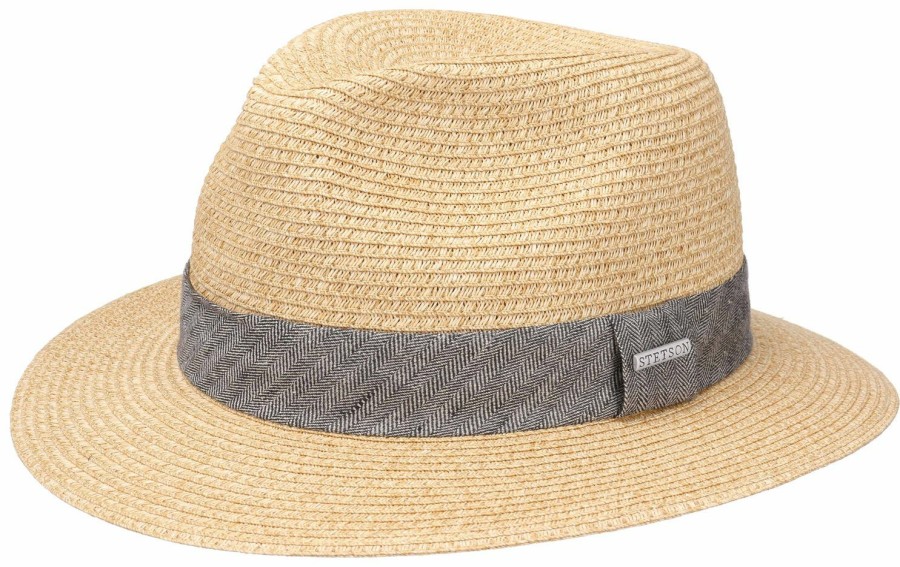 Xxl Stetson | Stetson Luftiger Traveller Strohhut Im Fischgrat-Design