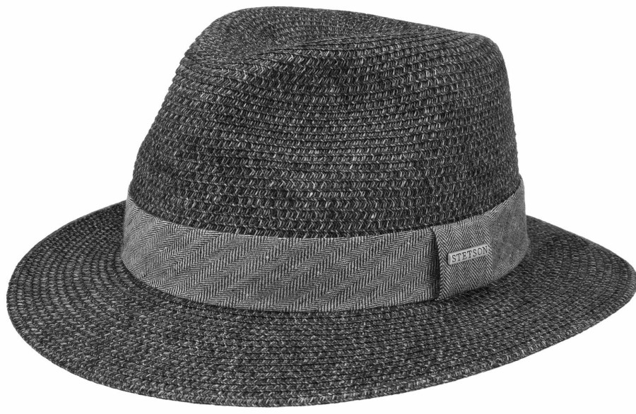 Xxl Stetson | Stetson Luftiger Traveller Strohhut Im Fischgrat-Design