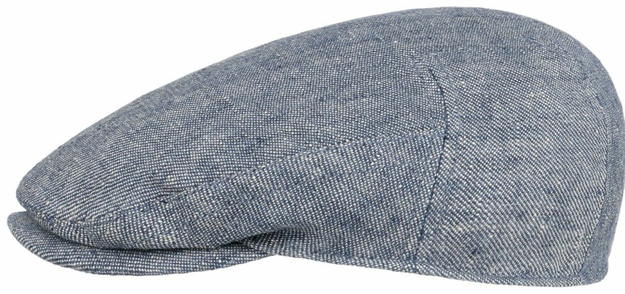 Xxl Stetson | Stetson Driver Cap Schiebermutze Aus Leinen In Denim-Optik Marine