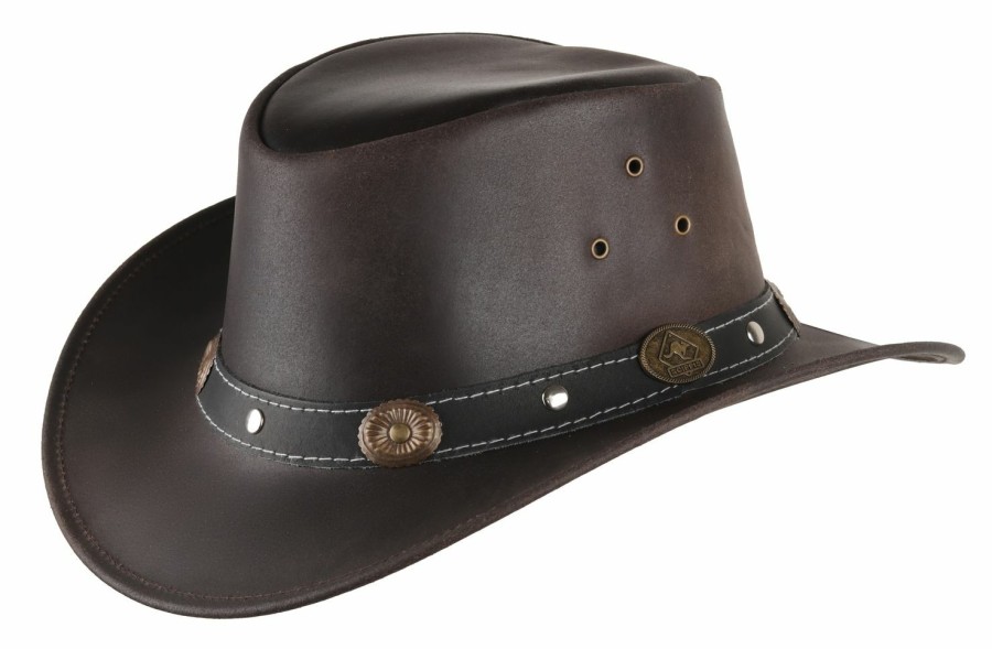 Hute Scippis | Scippis Wetterfester Western-Lederhut Reno Mit Antik-Conchos