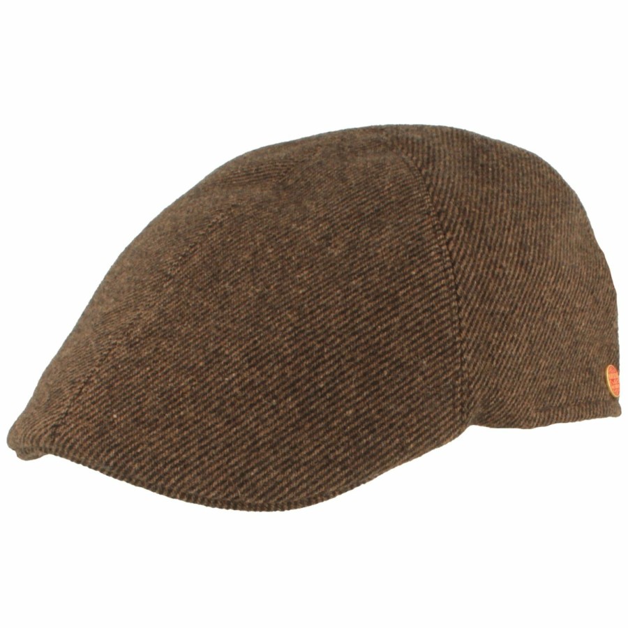 Mutzen Mayser | Mayser Warme, Fein Gestreifte Flatcap Paddy Aus Woll-Mix Dunkelbraun