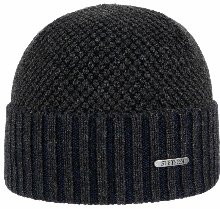 Mutzen Stetson | Stetson Beanie Strickmutze Reine Merino-Wolle Mit Umschlag