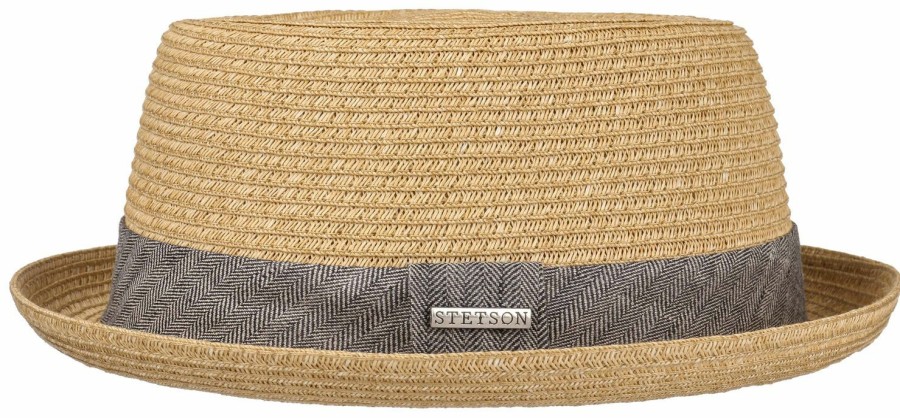 Hute Stetson | Stetson Melierter Strohhut Pork Pie Toyo Mit Garniturband