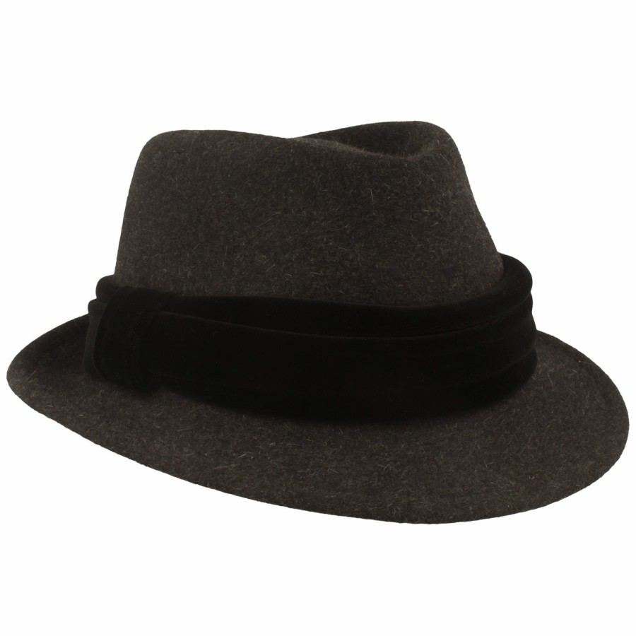 Meisteratelier Breiter Meisteratelier | Breiter Meisteratelier Schmaler Damen Filzhut Trilby Hut Mit Samt-Garnitur