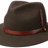 Xxl Stetson | Stetson Schmaler Traveller Woolfelt Newark Outdoorhut Braun Gemustert