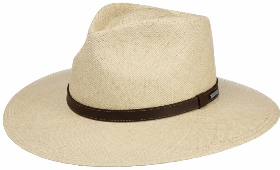 Xxl Stetson | Stetson Extra Breiter Panama Mit Ledergarnitur Uv-Schutz 40+ Mittelbeige