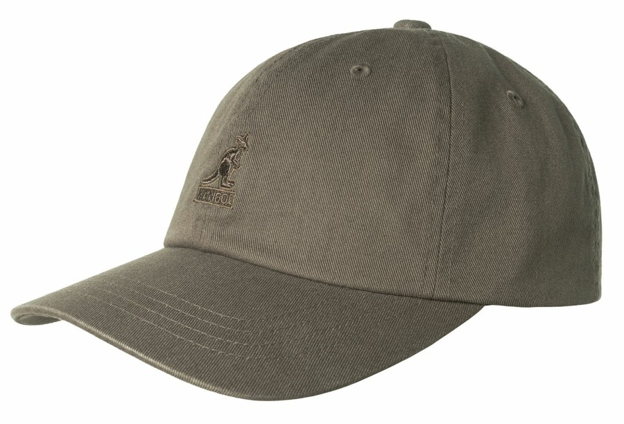 Mutzen Kangol | Kangol Baumwolle Baseball-Cap Mit Verstellbarem Lederverschluss Dunkelgrau