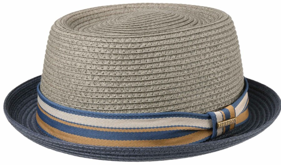 Xxl Stetson | Stetson Pork Pie Strohhut Bunte Ripsgarnitur Uv 40+