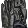 Accessoires Pearlwood | Pearlwood Abgesteppte Touchscreen-Lederhandschuhe Biker-Stil Schwarz