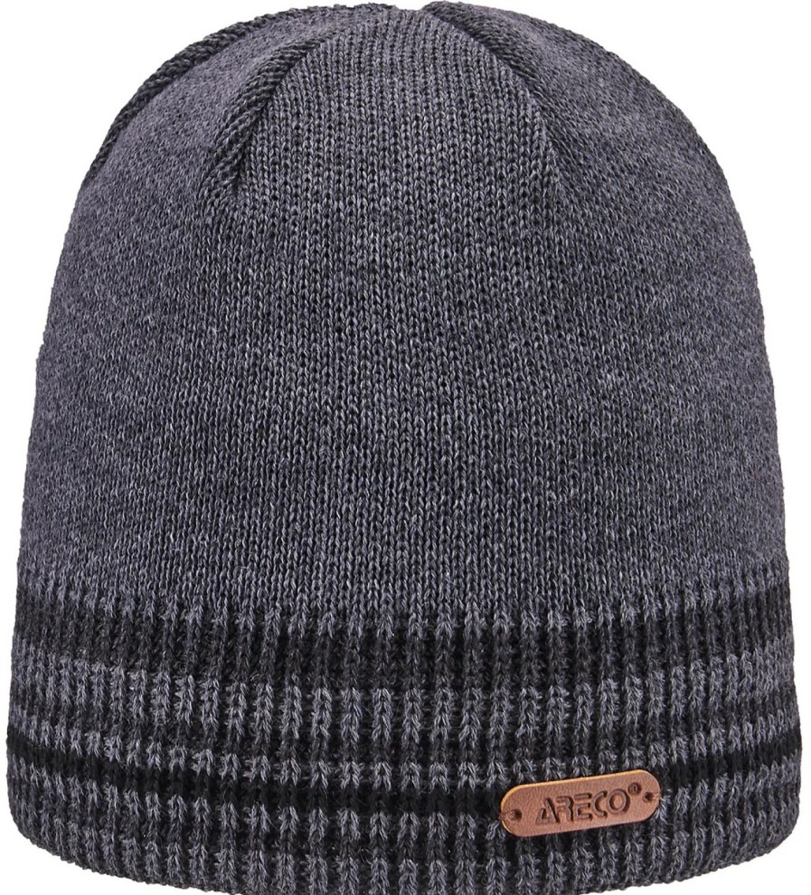 Mutzen Areco | Areco Beanie Strickmutze Aus Merino-Wollmix Mit Streifen