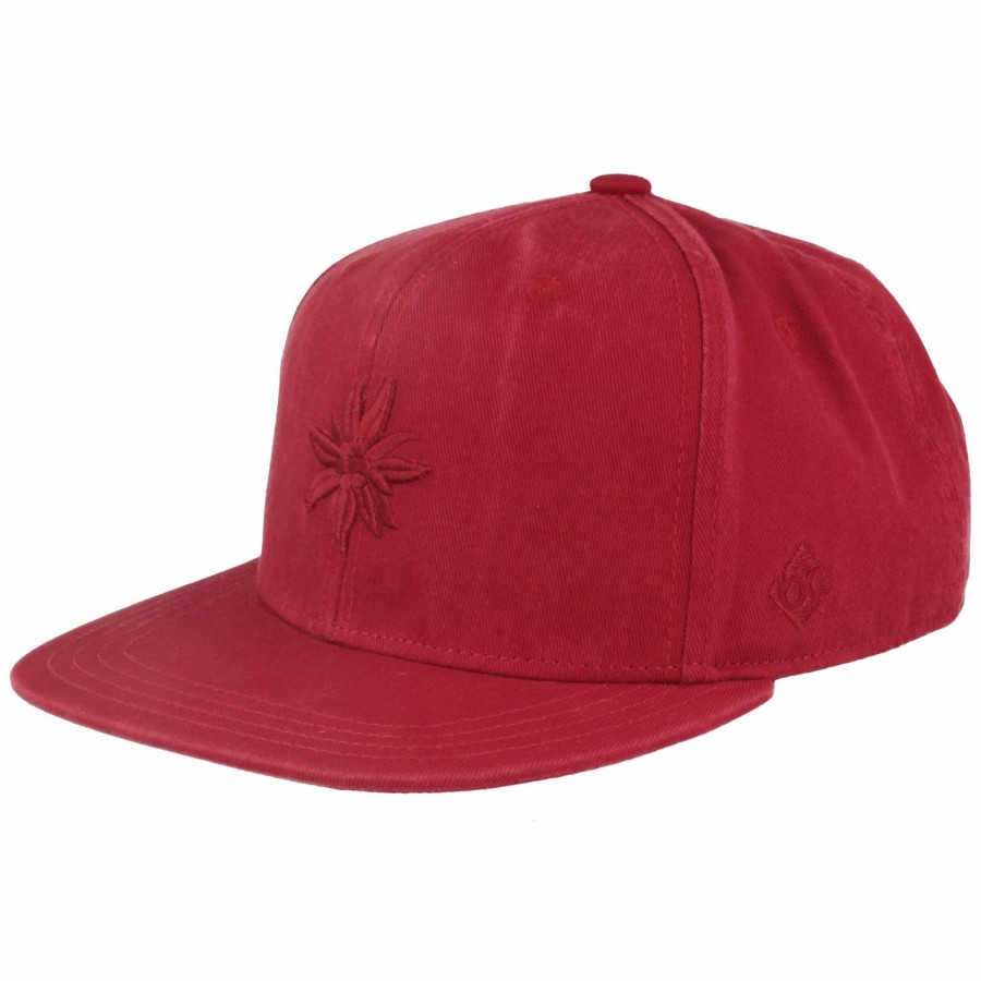 Mutzen Bavarian Caps | Bavarian Caps Flat Brim Snapback Baseball-Cap Mit Edelweiss-Stickerei Rot Gemustert