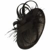 Meisteratelier Breiter Meisteratelier | Kleiner Teller Sinamay-Fascinator Mit Federvon Hut-Breiter Meisteratelier Schwarz