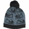 Kinder Hut-Breiter | Kinder Strickmutze Mit Bommel & Bagger-Motiv Von Hut-Breiter Trendblau