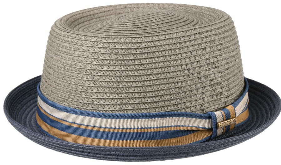 Hute Stetson | Stetson Pork Pie Strohhut Bunte Ripsgarnitur Uv 40+