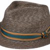 Hute Stetson | Stetson Player Borten-Hut Mit Farbiger Ripsband-Garnitur Upf 40+ Mittelgrau