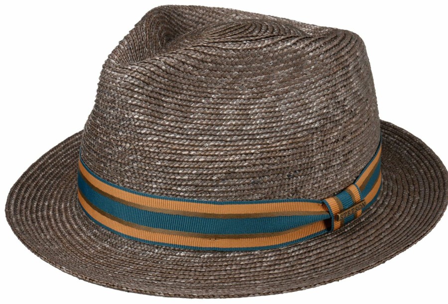 Hute Stetson | Stetson Player Borten-Hut Mit Farbiger Ripsband-Garnitur Upf 40+ Mittelgrau