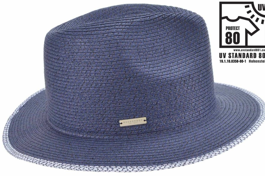 Hute SEEBERGER | Seeberger Rollbarer Fedora Strohhut Aus Borte Uv-Schutz 80