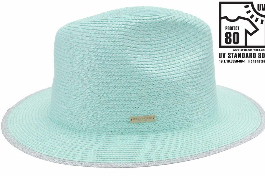 Hute SEEBERGER | Seeberger Rollbarer Fedora Strohhut Aus Borte Uv-Schutz 80