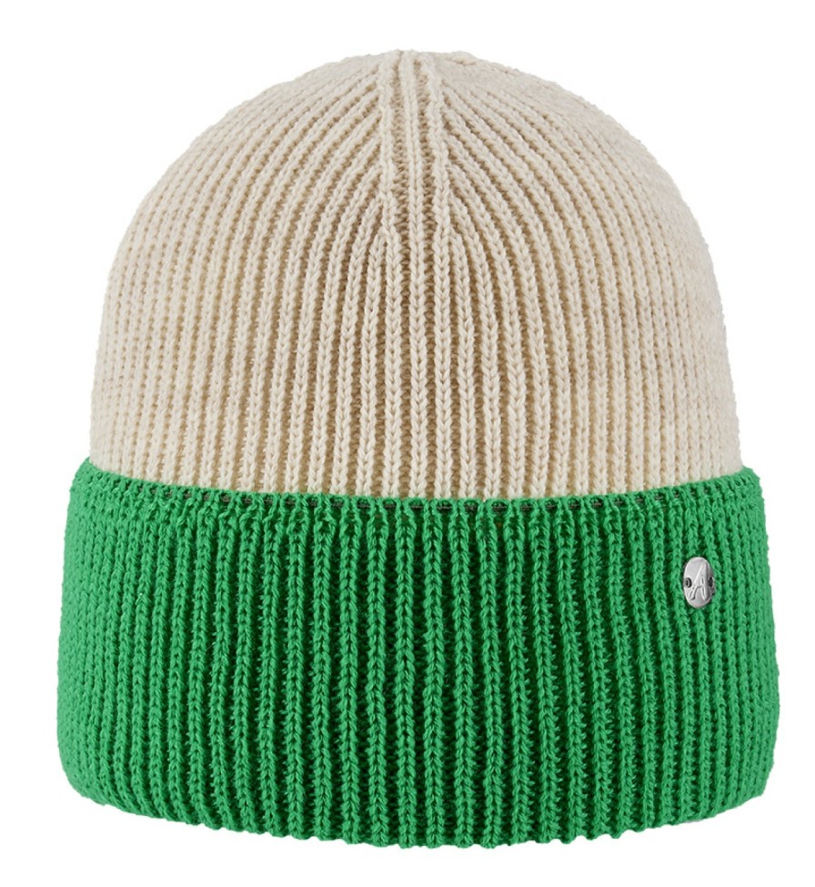 Mutzen Areco | Areco Duotone Zweifarbige Beanie Strickmutze Mit Umschlag